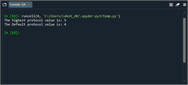 Python object serialization output 1