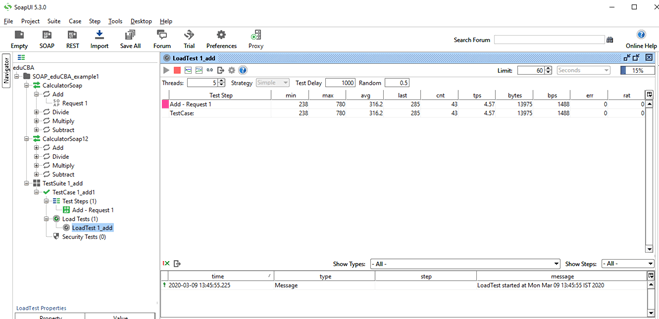 Soapui Load Test output 10