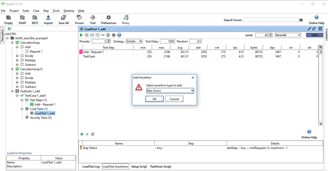 Soapui Load Test output 12