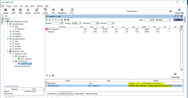 Soapui Load Test output 14