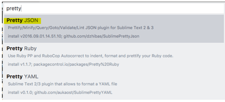 Sublime Pretty JSON | Examples of Sublime Pretty JSON