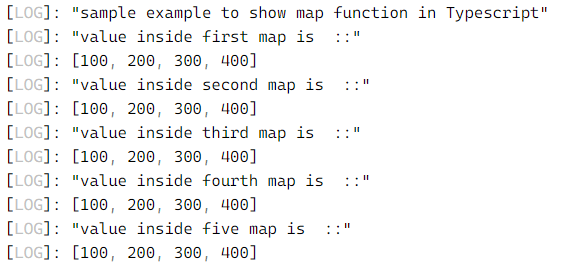 TypeScript map output 1