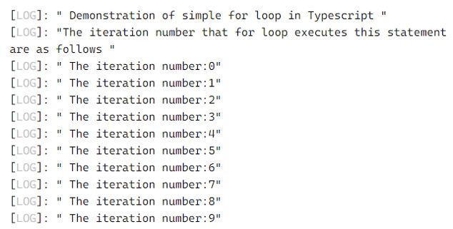 Typescript for loop 1