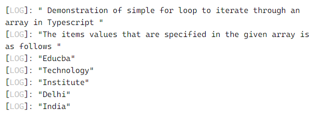 Typescript for loop 2