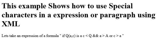 Special Characters In Xml Not Allowed