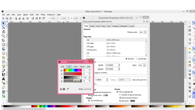 Inkscape background color output 5