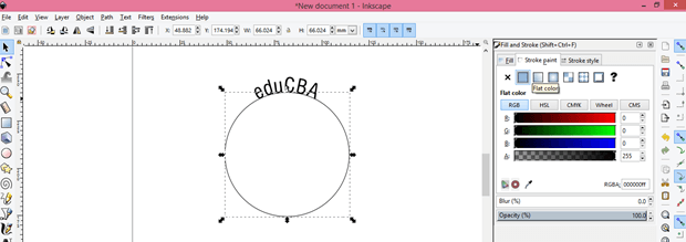 arch text in inkscape