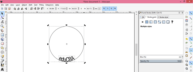 text in inkscape