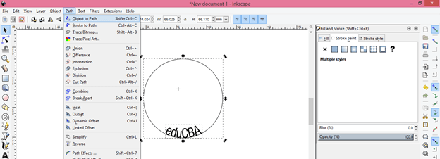 curving text in inkscape