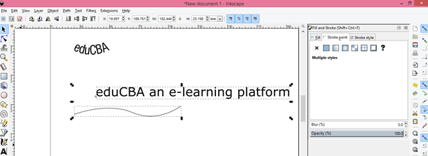 curving text in inkscape