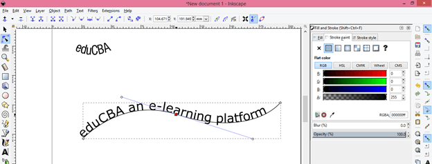 how to curve text in inkscape