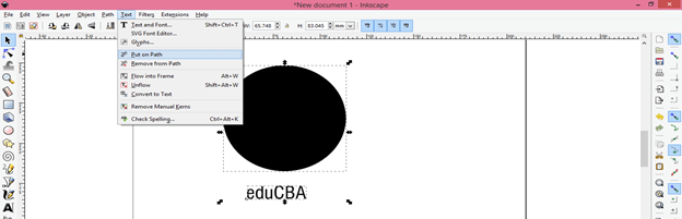 inkscape curved text