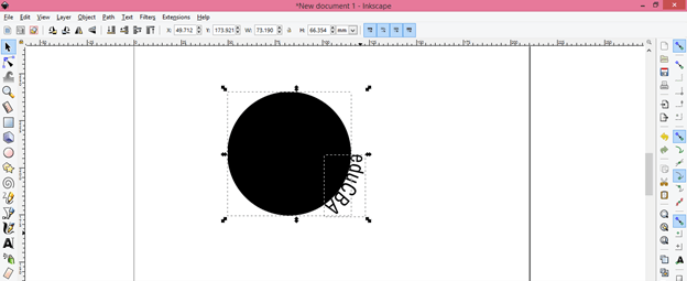 curving text in inkscape