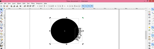 arch text in inkscape