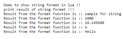 Lua String Format