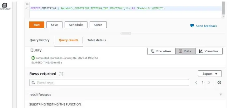 Redshift substring 3