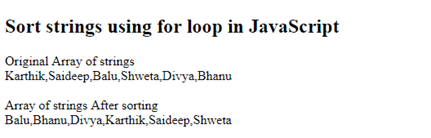 Sort string in JavaScript output 2