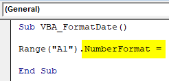 VBA Format Date Example 1-3
