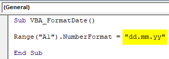 VBA Format Date Example 1-4