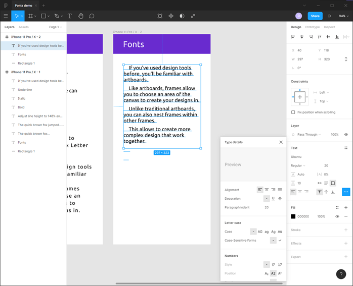 figma font styles