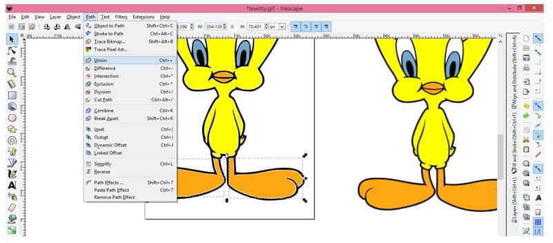 inkscape separate vector from traced image