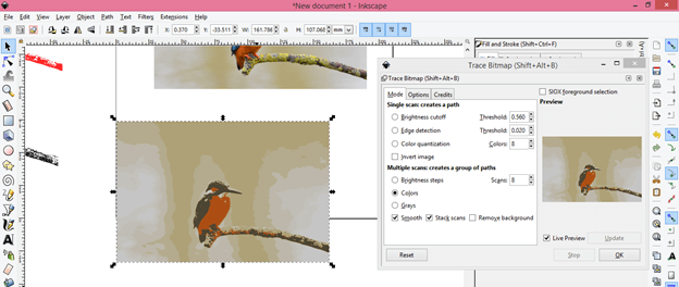 inkscape trace bitmap