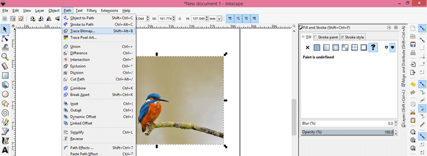 inkscape trace bitmap shows pixels