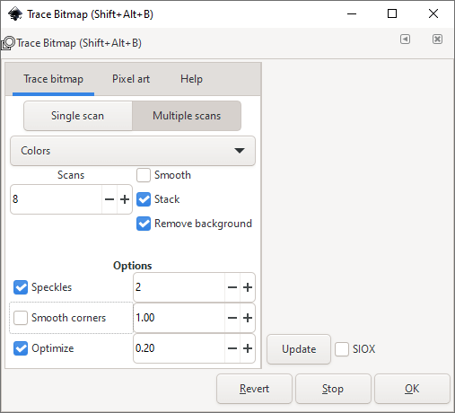 inkscape making transparent image png to vector