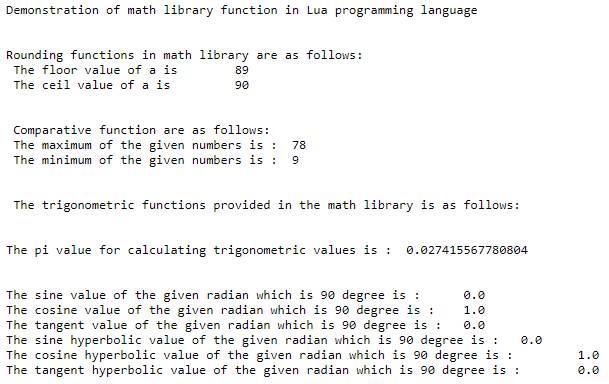 Lua math output 1