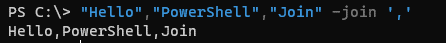 PowerShell join string output 8