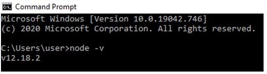 node -v