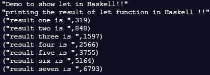 haskell let