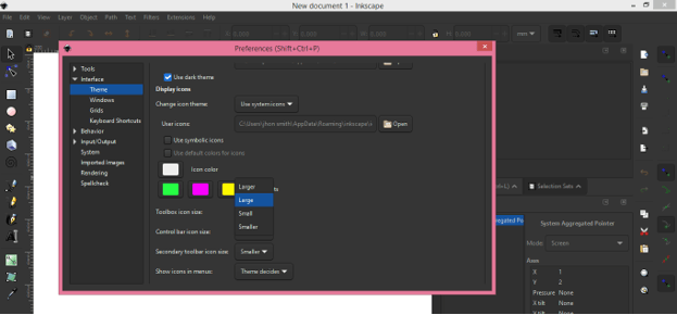 inkscape dark theme