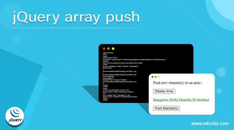 jQuery array push