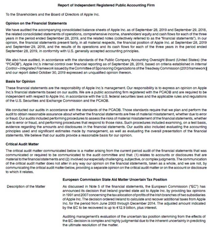 Audit Report Contents Example Of Audit Report Contents