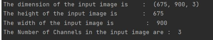 determine the dimension of a given image