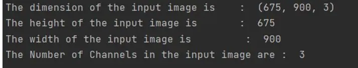determine the dimension of a given image