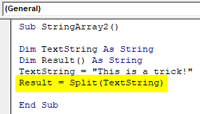 VBA Split String into Array Example 1-6