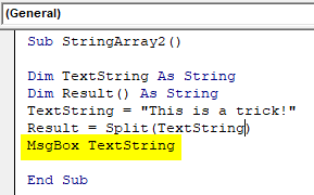 VBA Split String into Array Example 1-7