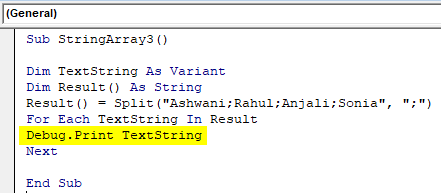 VBA Split String into Array Example 2-5