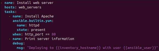 Variables in Playbooks- host web_server