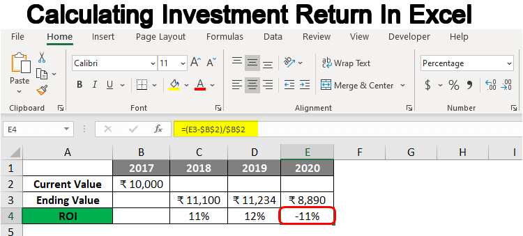 How do i calculate return on investment in excel