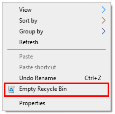 empty recycle bin