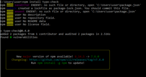 dockercompose npm install returned a nonzero code 1