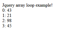 jQuery array loop output 1
