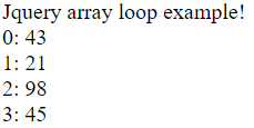 jQuery array loop output 3
