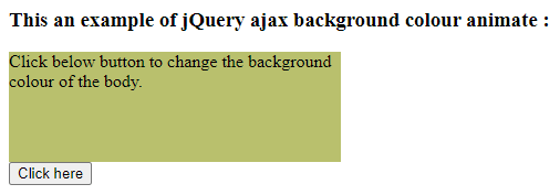 jQuery background color animate output 1