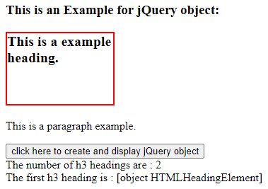 jQuery object output 1.2