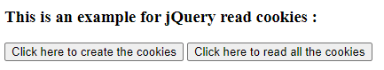 jQuery read cookie output 1