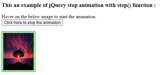 jQuery stop animation | Learn the working of jQuery stop-animation